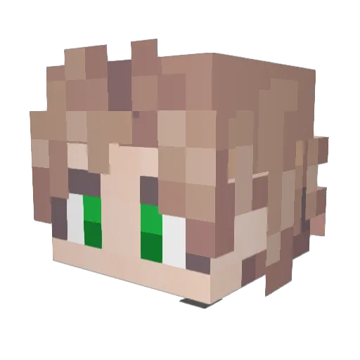 Nizine Minecraft avatar head, 3D render