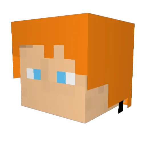 Nj0S Minecraft avatar head, 3D render