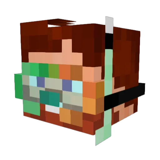 Nleexi Minecraft avatar head, 3D render