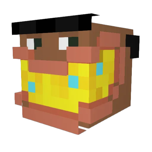 Nltou Minecraft avatar head, 3D render