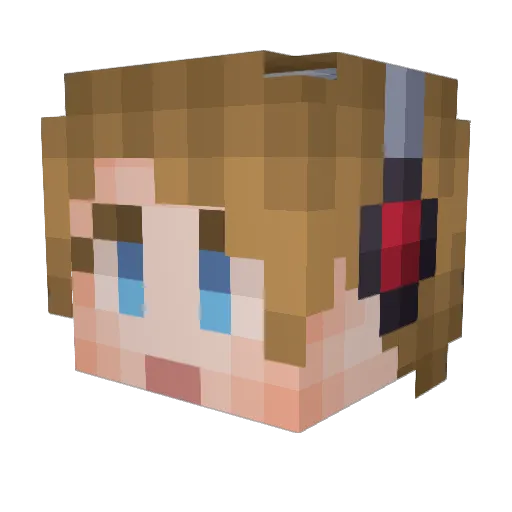 Nnaliou Minecraft avatar head, 3D render