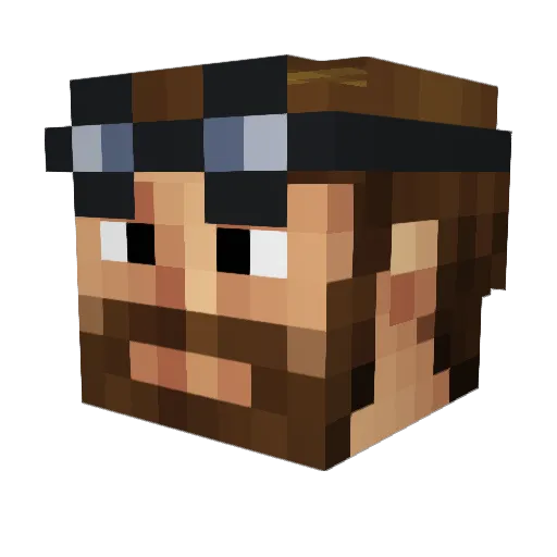 Nnoodles Minecraft avatar head, 3D render