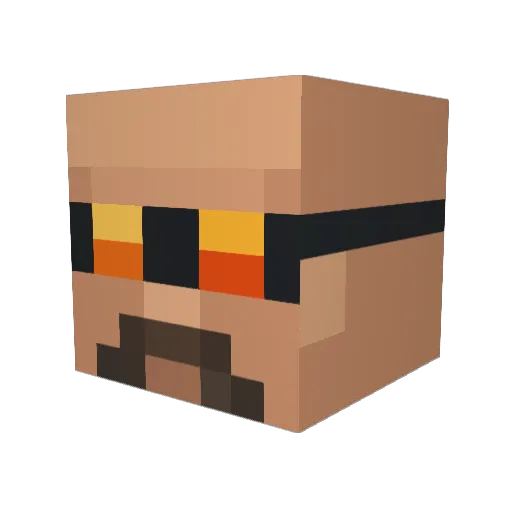 No12No Minecraft avatar head, 3D render