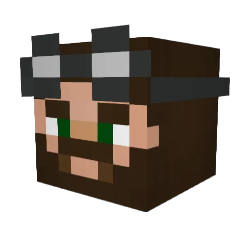No81RailCannon Minecraft avatar head, 3D render
