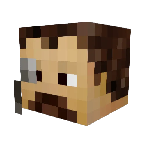 NoAlcior Minecraft avatar head, 3D render