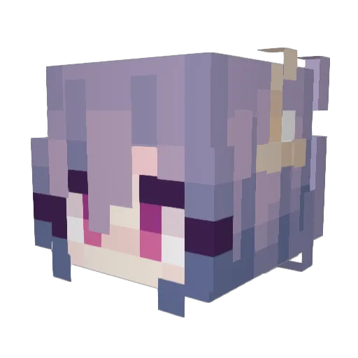 NoAnimeNoLife Minecraft avatar head, 3D render