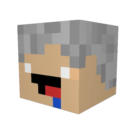 NoChangeCry Minecraft avatar head, 3D render