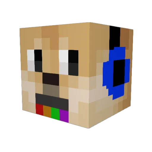 NoConscentNeeded Minecraft avatar head, 3D render