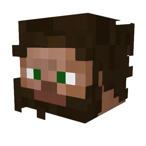 NoDuxGiv Minecraft avatar head, 3D render
