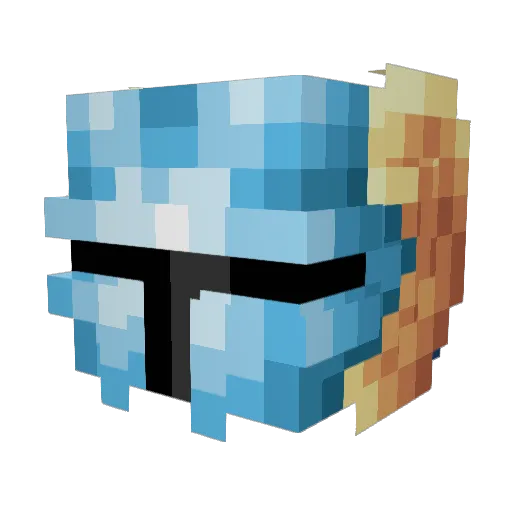 NoEbil Minecraft avatar head, 3D render