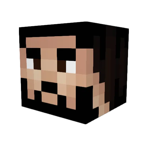 NoFace222 Minecraft avatar head, 3D render