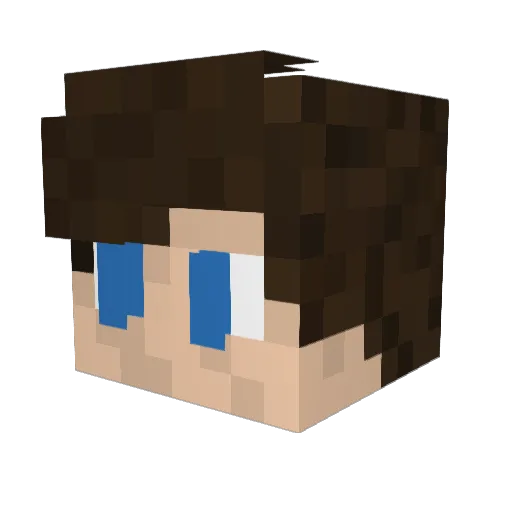 NoHacksJustPqng Minecraft avatar head, 3D render