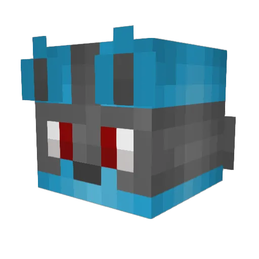NoHeadset Minecraft avatar head, 3D render