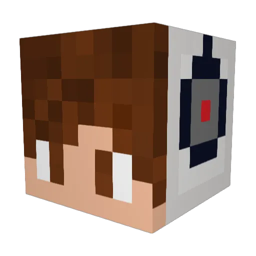 NoJuiceMan Minecraft avatar head, 3D render