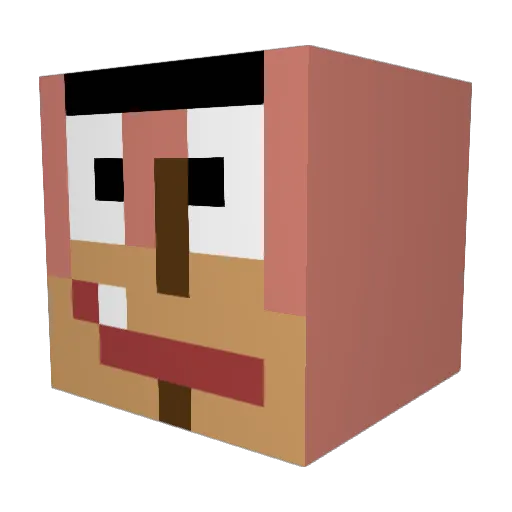 NoKeyBoardSkills Minecraft avatar head, 3D render