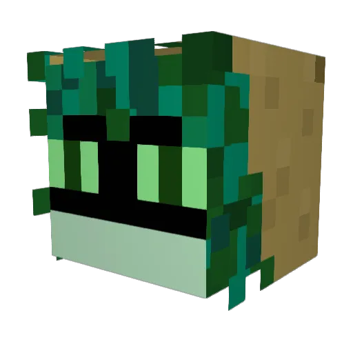 NoLeafClover01 Minecraft avatar head, 3D render