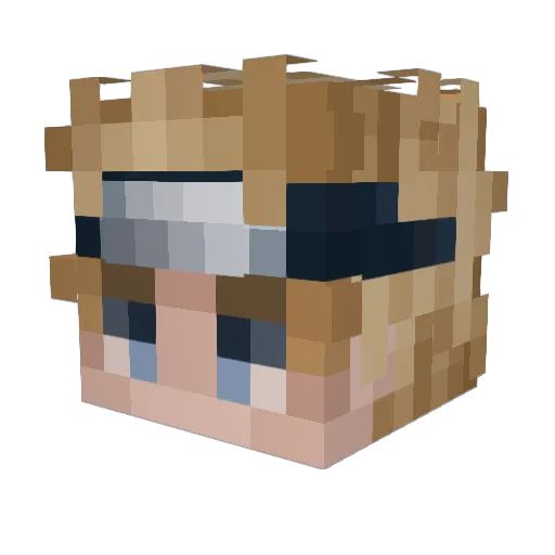 NoLife04 Minecraft avatar head, 3D render