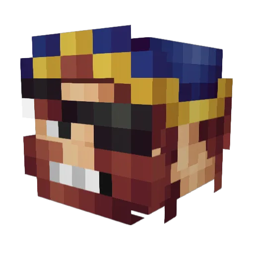 NoLongerAPirate Minecraft avatar head, 3D render