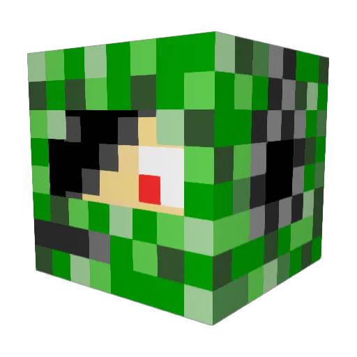 NoLootNoFun121 Minecraft avatar head, 3D render
