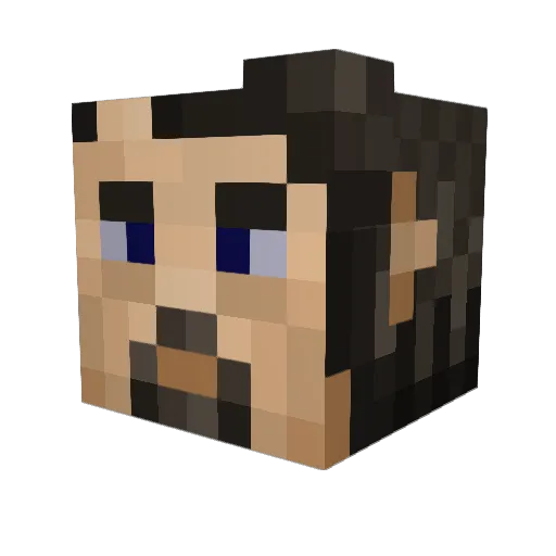 NoMasPepinos Minecraft avatar head, 3D render