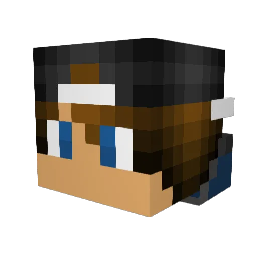 NoMeansYas Minecraft avatar head, 3D render