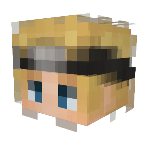 NoNaruto Minecraft avatar head, 3D render