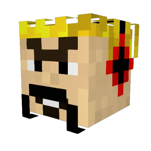 NoNhack14 Minecraft avatar head, 3D render
