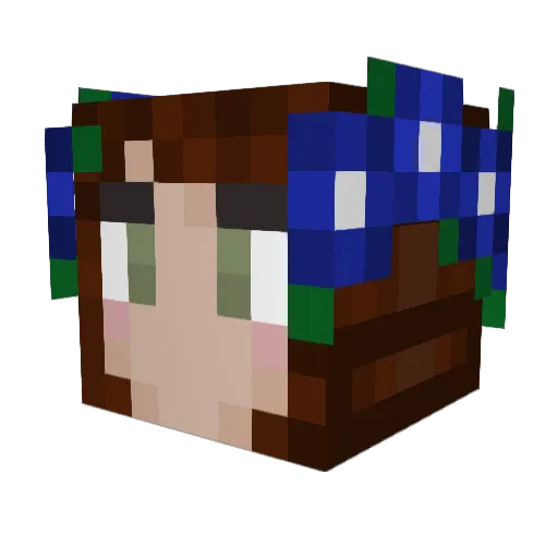 NoNotTheMermaid Minecraft avatar head, 3D render