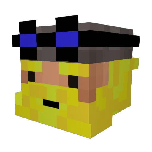 NoSeamen Minecraft avatar head, 3D render