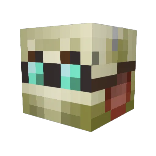 NoSkills Minecraft avatar head, 3D render
