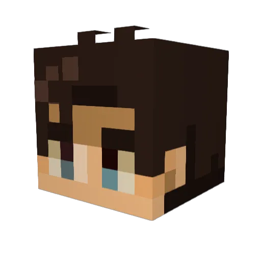 NoSoyRudy Minecraft avatar head, 3D render