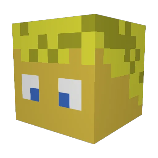 NoThanksMan Minecraft avatar head, 3D render