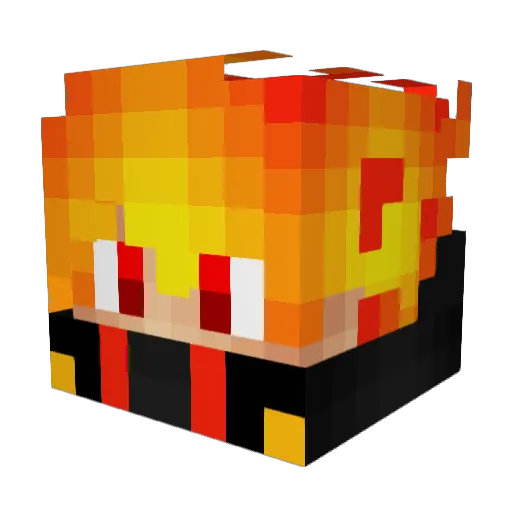 NoXe_Phoenix Minecraft avatar head, 3D render