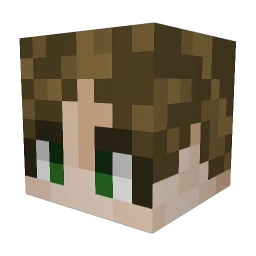 Noabody Minecraft avatar head, 3D render