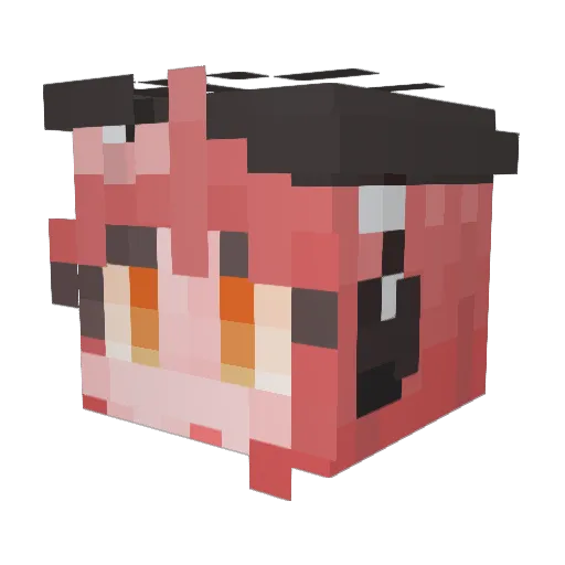 Noberu Minecraft avatar head, 3D render