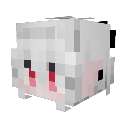 Nobibu Minecraft avatar head, 3D render
