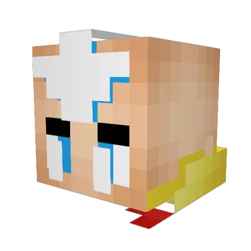NobleAangskiies Minecraft avatar head, 3D render