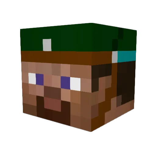Noboto Minecraft avatar head, 3D render