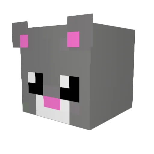 Nobuemon Minecraft avatar head, 3D render
