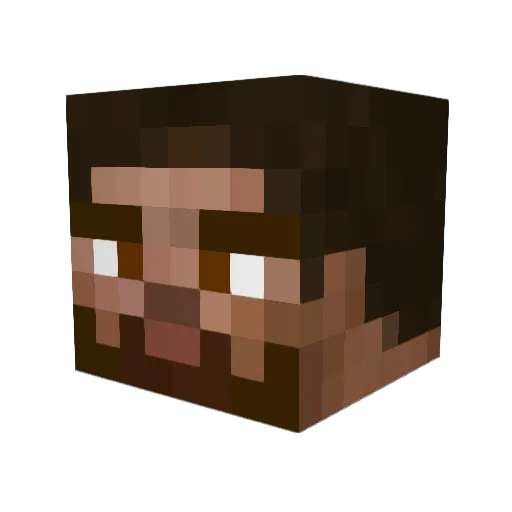 Nobumon Minecraft avatar head, 3D render