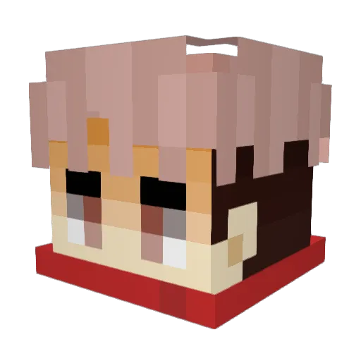 Nobuo_ Minecraft avatar head, 3D render