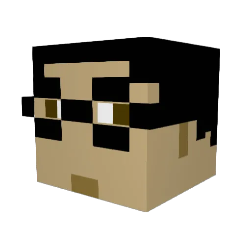 Nobusada Minecraft avatar head, 3D render
