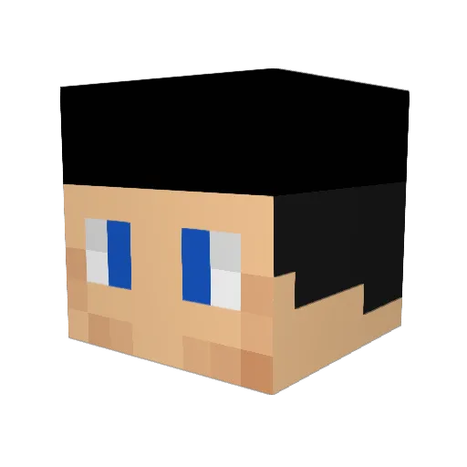 Nobycrab Minecraft avatar head, 3D render