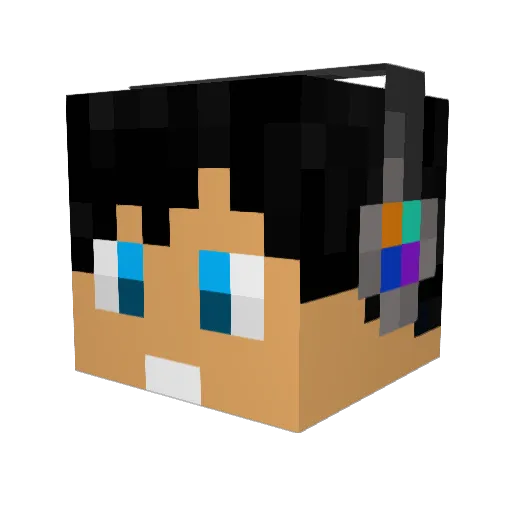 Nobzey Minecraft avatar head, 3D render