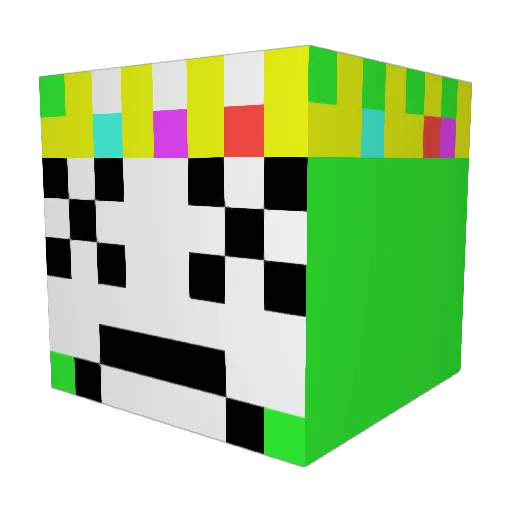 Nocarma Minecraft avatar head, 3D render