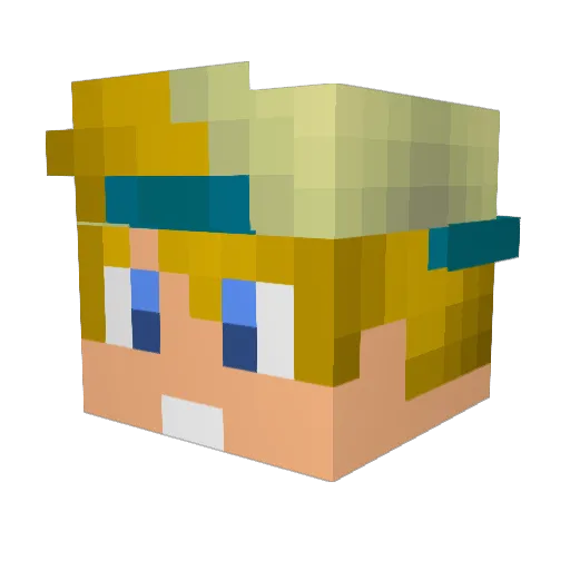 Noclat Minecraft avatar head, 3D render