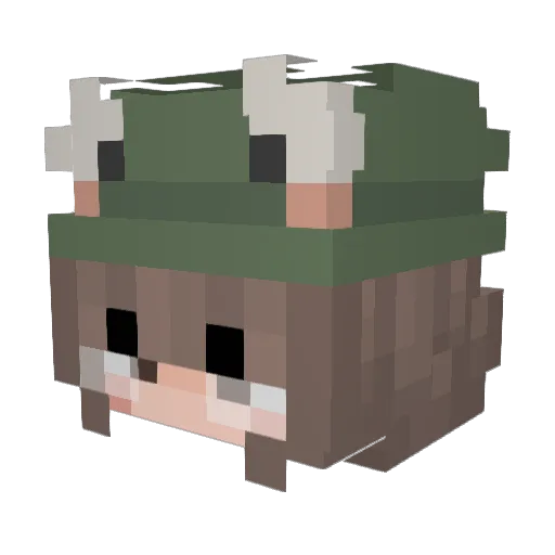 Nocna Minecraft avatar head, 3D render