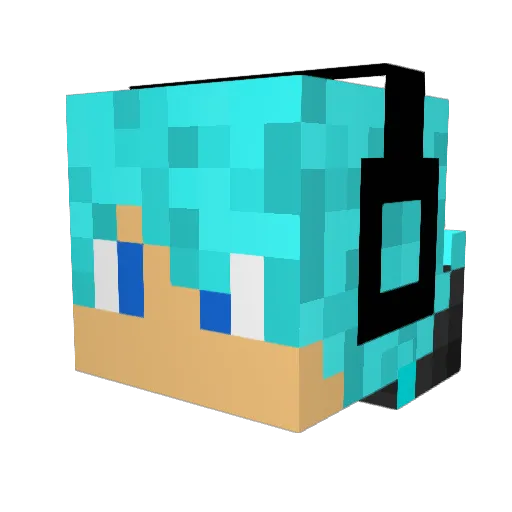 Nocotobi Minecraft avatar head, 3D render