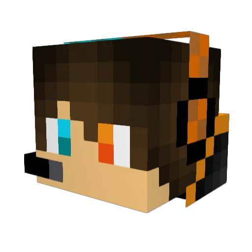 Noctober Minecraft avatar head, 3D render