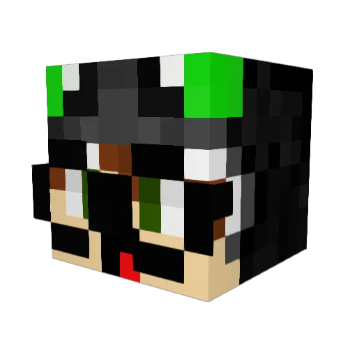 Noebi Minecraft avatar head, 3D render